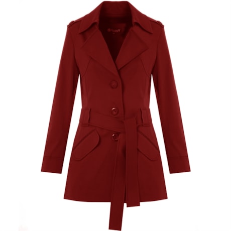 TRENCH COAT CLÁSSICO CURTO - VERMELHO