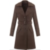 TRENCH-COAT GABARDINE 7/8 CINTO COM FIVELA - MARROM