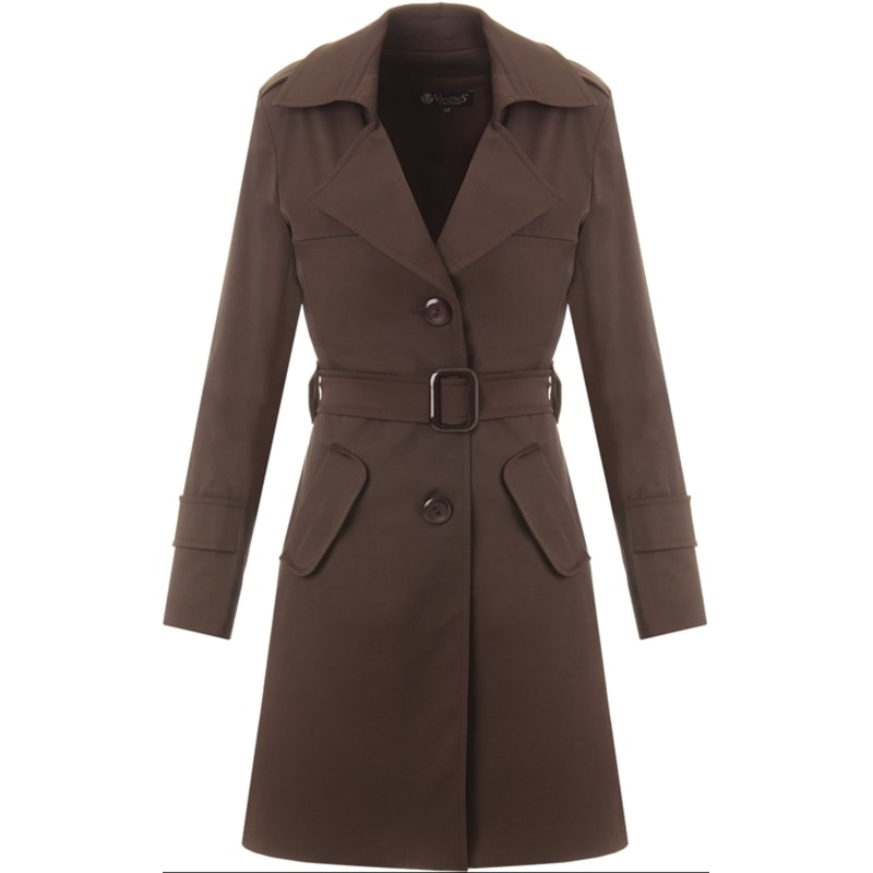 TRENCH-COAT GABARDINE 7/8 CINTO COM FIVELA - MARROM