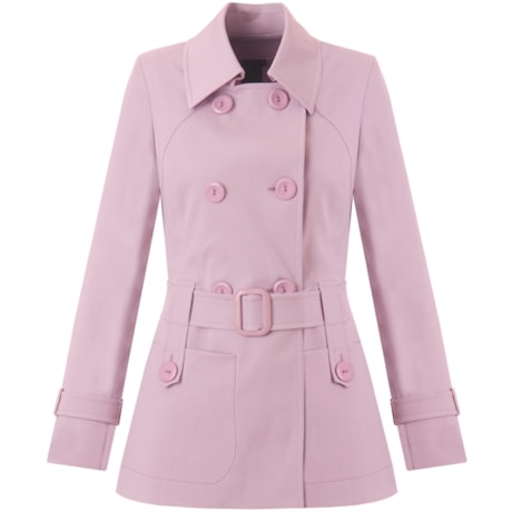 TRENCH-COAT GABARDINE AJUSTADO - ROSÊ