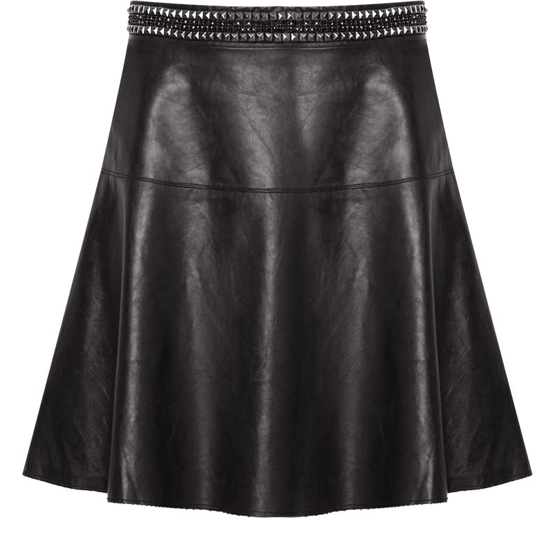TRIBECA - SAIA EVASÊ COURO FAKE CÓS REBITE/STRASS - PRETO