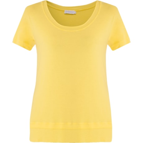 UTTTTO - BLUSA QUADRADA VISCOSE TINTURADA M/C CAETE - AMARELO UTTTTO - BLUSA QUADRADA VISCOSE TINTURADA M/C CAETE - AMARELO