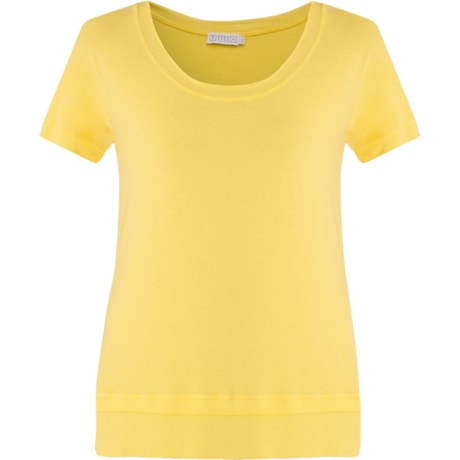 UTTTTO - BLUSA QUADRADA VISCOSE TINTURADA M/C CAETE - AMARELO