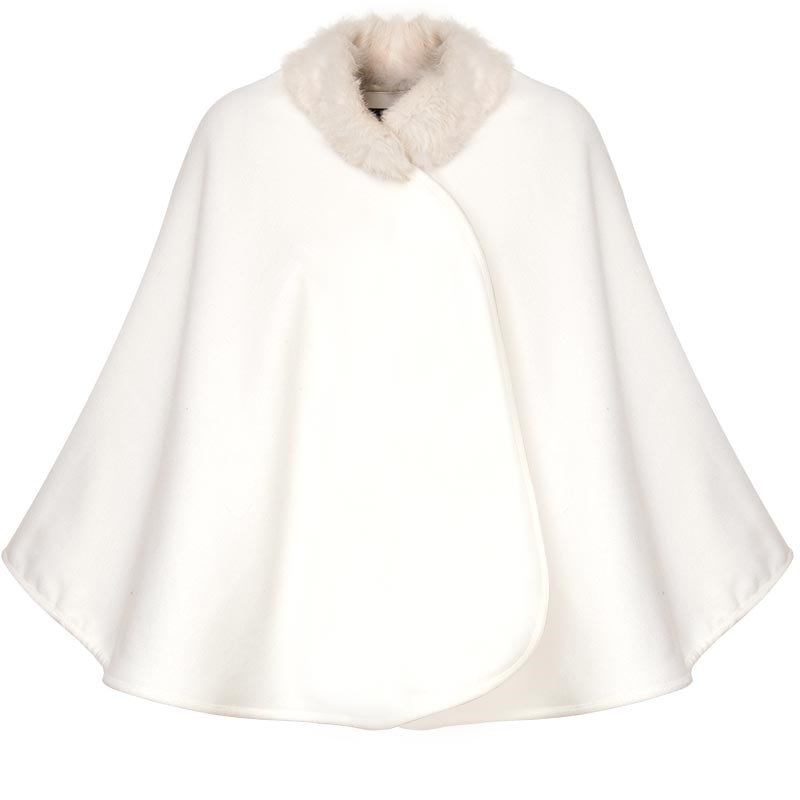 VÃ NEWS - PELERINE COM GOLA DE PELE - OFF WHITE VÃ NEWS - PELERINE COM GOLA DE PELE - OFF WHITE
