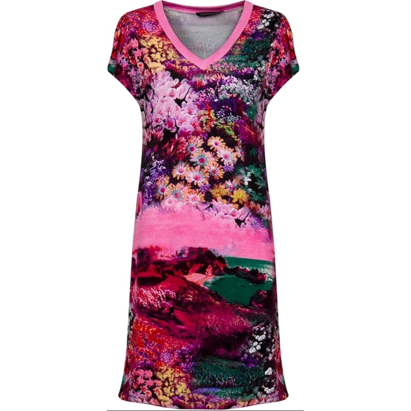 VESTIDO A VISCOSE REALTIVA MANGA JAPONESA - ROSA