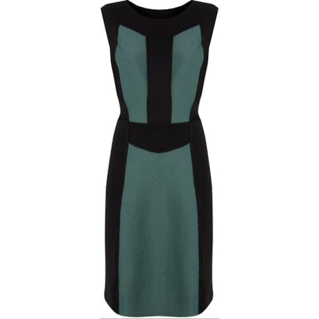 VESTIDO ACINTURADO RECORTES - VERDE VESTIDO ACINTURADO RECORTES - VERDE