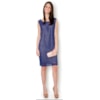 VESTIDO ADÉLIA LONGUETE TUBO C/ GUIPURE - MARINHO