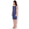 VESTIDO ADÉLIA LONGUETE TUBO C/ GUIPURE - MARINHO