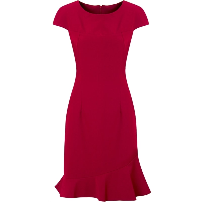 VESTIDO BABADO BARRA - VERMELHO