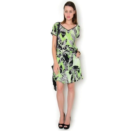 VESTIDO BLUSÊ BARRA C/ BABADO - VERDE