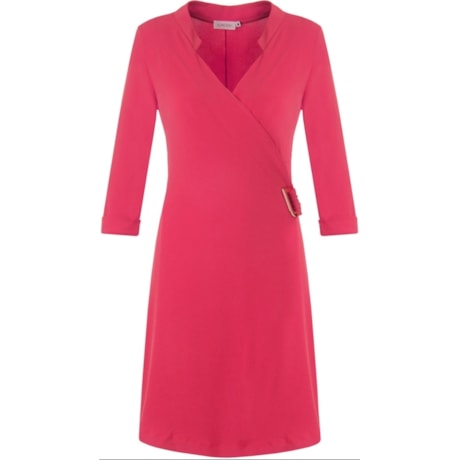 VESTIDO CACHE-COEUR TRANSPASSADO COM FIVELA AMOREMIO - PINK