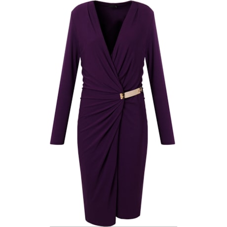 VESTIDO CACHE COUER COM FIVELA - UVA VESTIDO CACHE COUER COM FIVELA - UVA