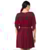 VESTIDO CANTÃO MALHA TRICOT LEVE CARMIM - VINHO