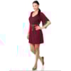 VESTIDO CANTÃO MALHA TRICOT LEVE CARMIM - VINHO