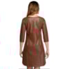 VESTIDO CAPITOLLIUM EXCLUSIVE TUBO COURO FAKE MANGA 3/4 - CAMELO