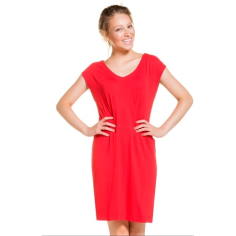 VESTIDO CAPTIVA CAPITOLLIUM EXCLUSIVE DECOTE V COM PENCE NA CINTURA - CORAL