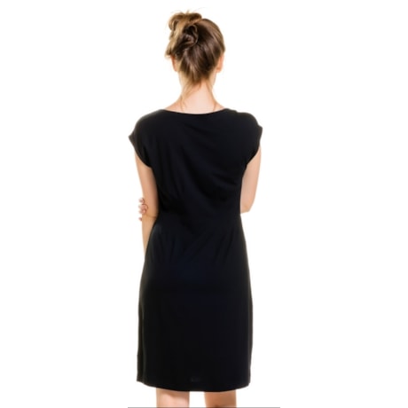 VESTIDO CAPTIVA CAPITOLLIUM EXCLUSIVE DECOTE V COM PENCE NA CINTURA - PRETO