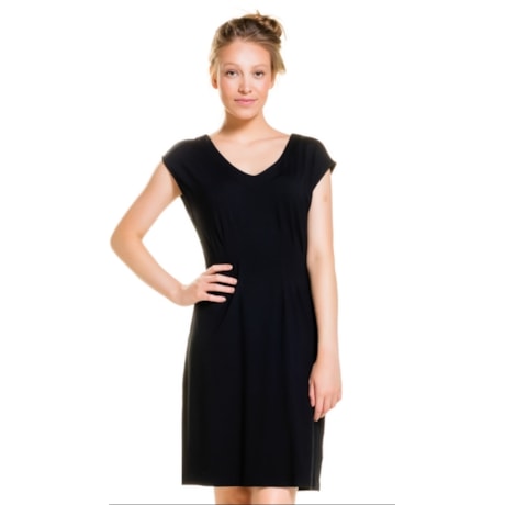 VESTIDO CAPTIVA CAPITOLLIUM EXCLUSIVE DECOTE V COM PENCE NA CINTURA - PRETO VESTIDO CAPTIVA CAPITOLLIUM EXCLUSIVE DECOTE V COM PENCE NA CINTURA - PRETO