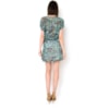 VESTIDO CETIM ESTAMPA ANDORINHAS - TURQUESA