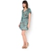 VESTIDO CETIM ESTAMPA ANDORINHAS - TURQUESA