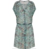 VESTIDO CETIM ESTAMPA ANDORINHAS - TURQUESA