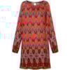 VESTIDO CETIM ESTAMPA BANTU - LARANJA