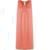 VESTIDO CETIM POIS COM PREGAS URSULA - PAPAYA