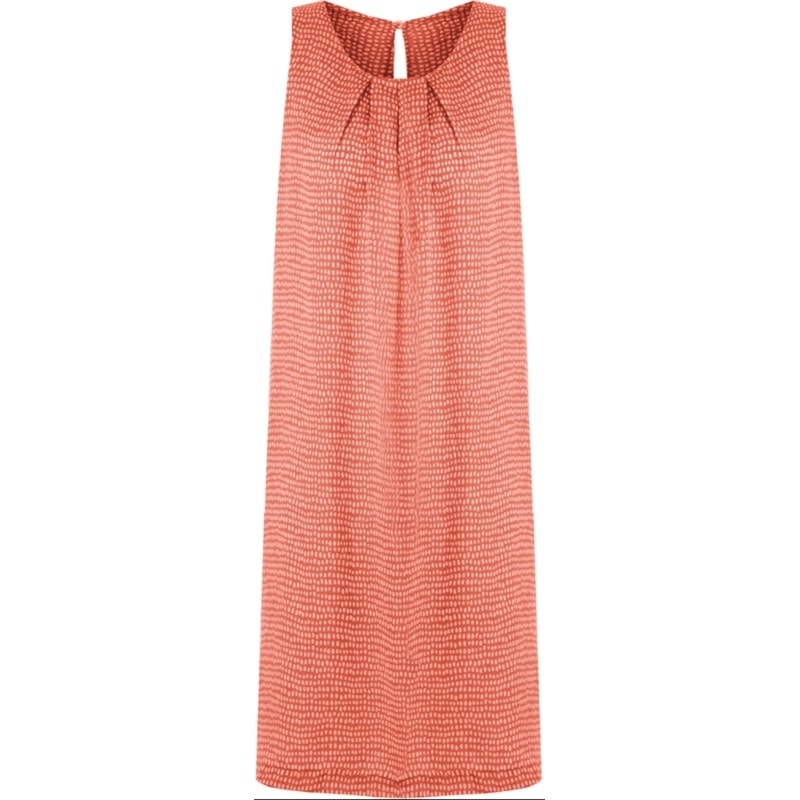 VESTIDO CETIM POIS COM PREGAS URSULA - PAPAYA