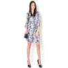 VESTIDO CHEMISE ESTAMP.RÉPTIL M.3/4 - AZUL