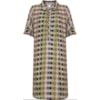 VESTIDO CHEMISE ESTAMPADO C/ MARTINGALE M 3/4 - LILÁS