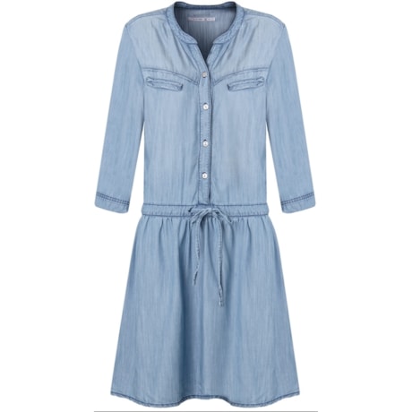 VESTIDO CHEMISE JEANS STONADO - JEANS VESTIDO CHEMISE JEANS STONADO - JEANS