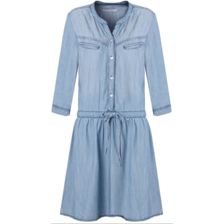 VESTIDO CHEMISE JEANS STONADO - JEANS