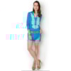 VESTIDO CHEMISE VISCOSE C/ BORDADO - AZUL