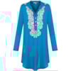 VESTIDO CHEMISE VISCOSE C/ BORDADO - AZUL