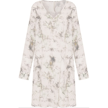 VESTIDO CHEMISE VISCOSE C/ ESTAMPA DE FOLHAS - VERDE