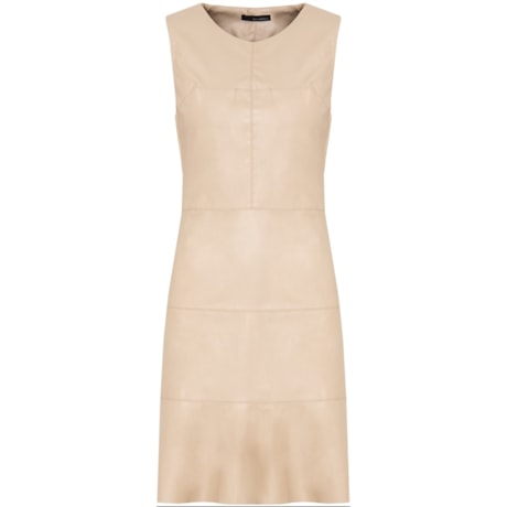 VESTIDO COURO FAKE CLARICE - BEGE