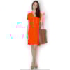 VESTIDO CREPE C/ PINGENTE NA GOLA - CORAL