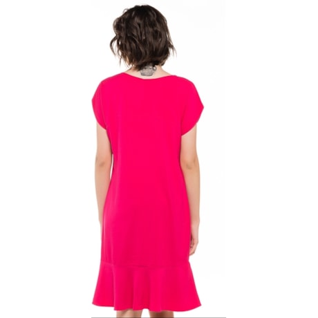 VESTIDO CREPE CAPITOLLIUM RECORTE BARRA - PINK