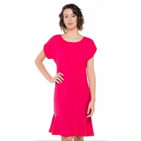 VESTIDO CREPE CAPITOLLIUM RECORTE BARRA - PINK