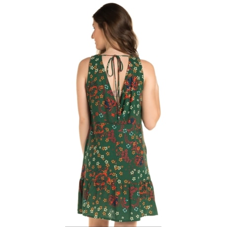 VESTIDO CURTO CANTÃO LINHO LIS - VERDE