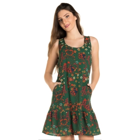 VESTIDO CURTO CANTÃO LINHO LIS - VERDE VESTIDO CURTO CANTÃO LINHO LIS - VERDE