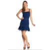 VESTIDO CURTO CHOLET CREPE C/ AVIAMENTO BLUE FLAME - ROYAL