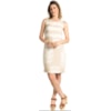 VESTIDO CURTO CHOLET LINHO  FOLHAGEM - BEGE VESTIDO CURTO CHOLET LINHO  FOLHAGEM - BEGE