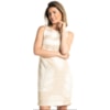 VESTIDO CURTO CHOLET LINHO  FOLHAGEM - BEGE VESTIDO CURTO CHOLET LINHO  FOLHAGEM - BEGE