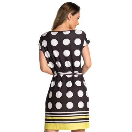 VESTIDO CURTO STATI UNIT OCTOGONOS - P&B