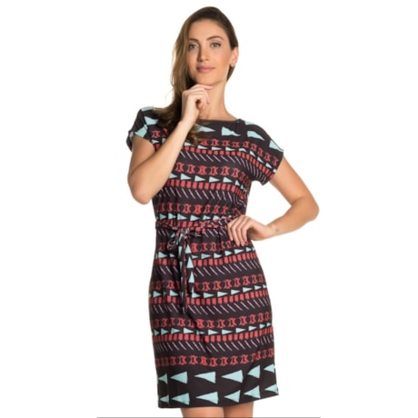 VESTIDO CURTO STATI UNITI TRIBAL - VERMELHO
