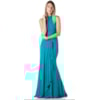 VESTIDO DE FESTA ALPHORRIA  LONGO GOLA COLAR BORDADO - TURQUESA