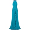 VESTIDO DE FESTA ALPHORRIA  LONGO GOLA COLAR BORDADO - TURQUESA