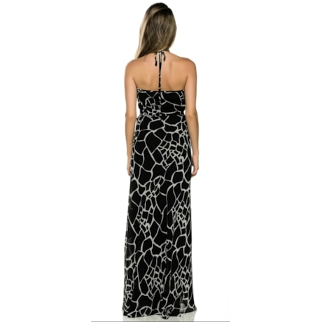 VESTIDO DE FESTA AMISSIMA FRENTE UNICA ESTAMPADO - P&B VESTIDO DE FESTA AMISSIMA FRENTE UNICA ESTAMPADO - P&B