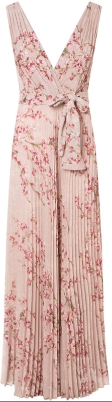 vestido longo crepe floral